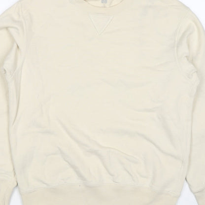 UNIQLO Men’s Beige M Crew Neck Pullover Cotton Sweatshirt Classic