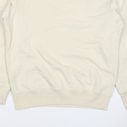 UNIQLO Men’s Beige M Crew Neck Pullover Cotton Sweatshirt Classic