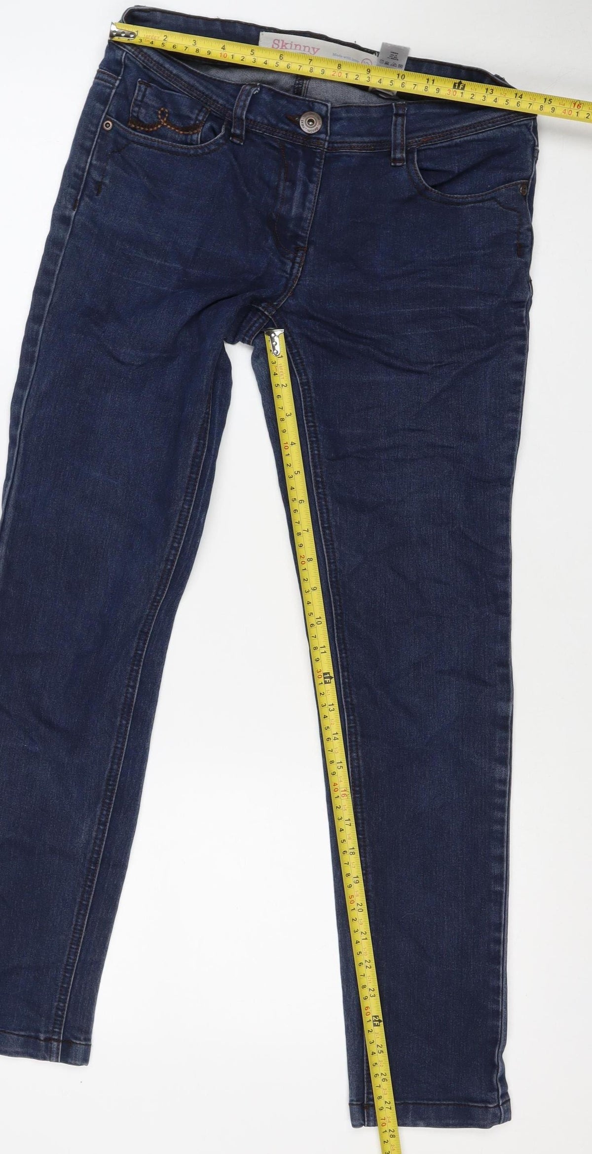 Next Women Blue UK 10 Skinny Stretch Dark Wash Denim Jeans