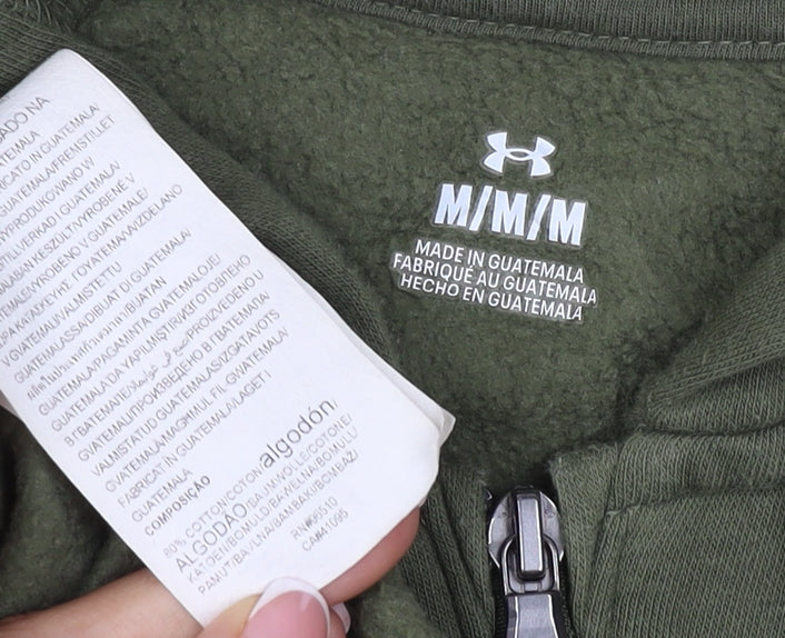 Under Armour Men’s Green M Full Zip Hooded Fleece Sports Hoodie