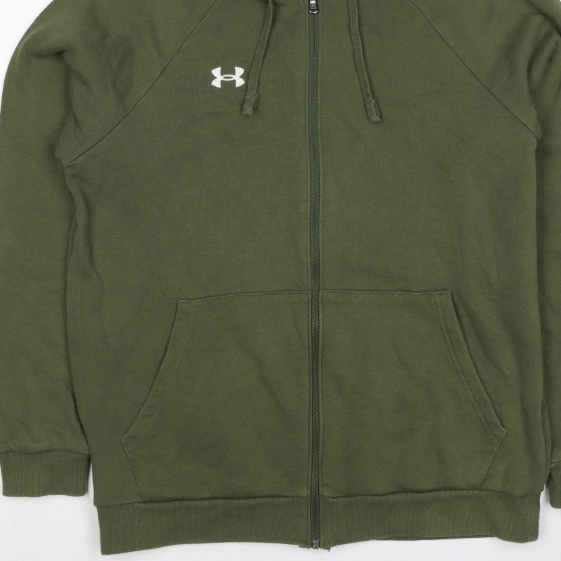 Under Armour Men’s Green M Full Zip Hooded Fleece Sports Hoodie