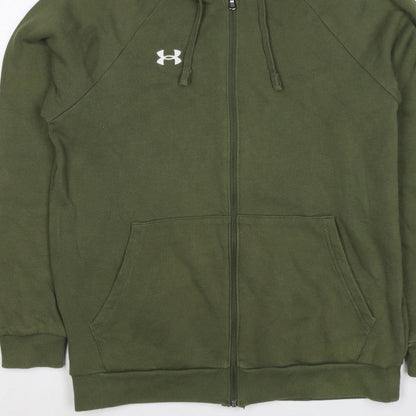 Under Armour Men’s Green M Full Zip Hooded Fleece Sports Hoodie