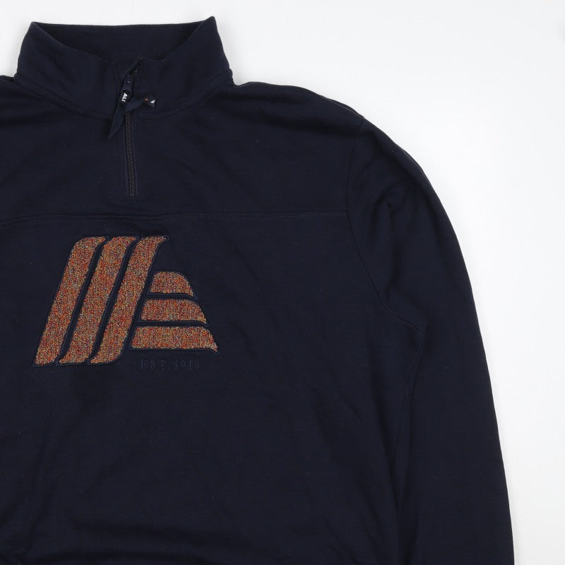 Aldi Mania Men’s Navy Large 1/4 Zip Logo Sweatshirt Limited Edition