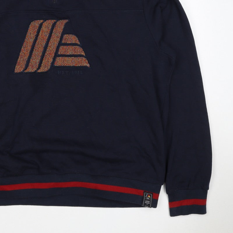 Aldi Mania Men’s Navy Large 1/4 Zip Logo Sweatshirt Limited Edition