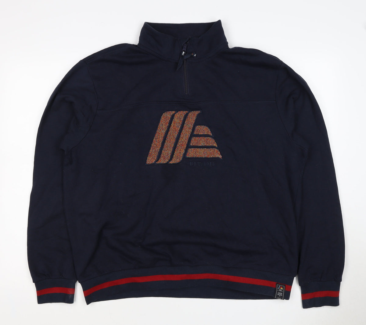 Aldi Mania Men’s Navy Large 1/4 Zip Logo Sweatshirt Limited Edition