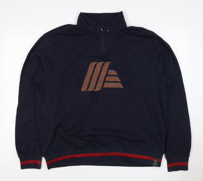 Aldi Mania Men’s Navy Large 1/4 Zip Logo Sweatshirt Limited Edition