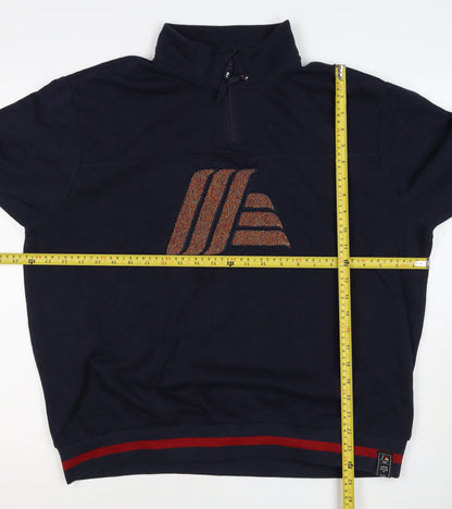 Aldi Mania Men’s Navy Large 1/4 Zip Logo Sweatshirt Limited Edition