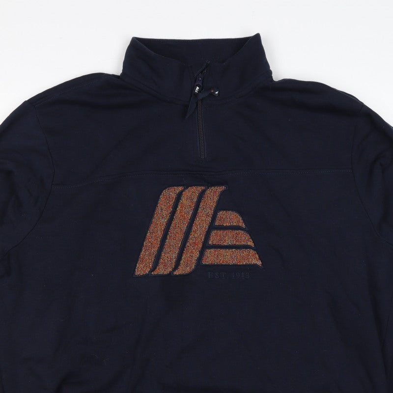 Aldi Mania Men’s Navy Large 1/4 Zip Logo Sweatshirt Limited Edition