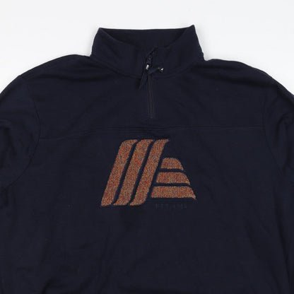 Aldi Mania Men’s Navy Large 1/4 Zip Logo Sweatshirt Limited Edition
