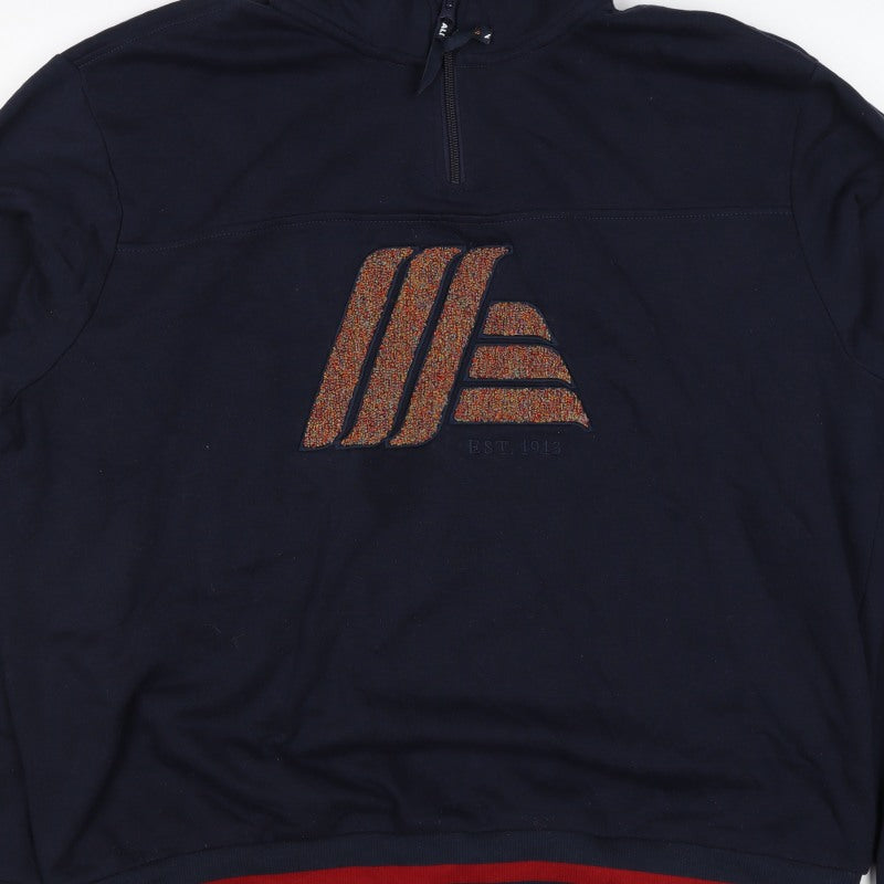Aldi Mania Men’s Navy Large 1/4 Zip Logo Sweatshirt Limited Edition