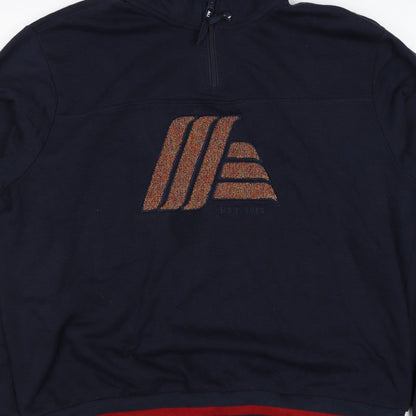 Aldi Mania Men’s Navy Large 1/4 Zip Logo Sweatshirt Limited Edition