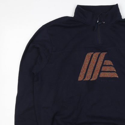 Aldi Mania Men’s Navy Large 1/4 Zip Logo Sweatshirt Limited Edition