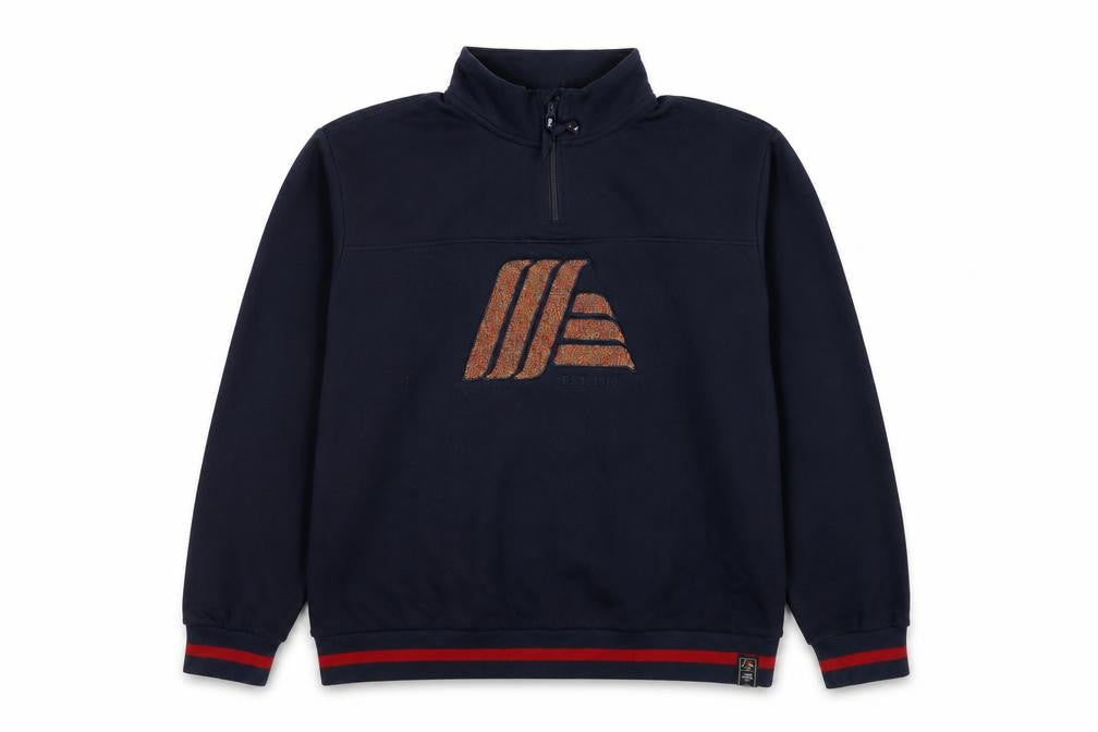 Aldi Mania Men’s Navy Large 1/4 Zip Logo Sweatshirt Limited Edition