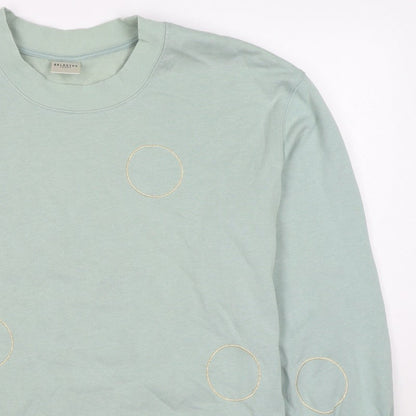 Selected Femme Unisex Green L Embroidered Circle Pullover Sweatshirt