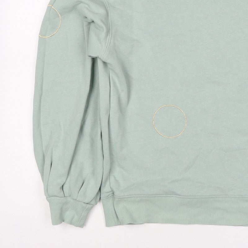 Selected Femme Unisex Green L Embroidered Circle Pullover Sweatshirt