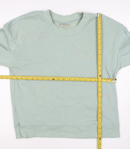 Selected Femme Unisex Green L Embroidered Circle Pullover Sweatshirt