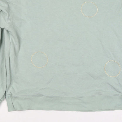 Selected Femme Unisex Green L Embroidered Circle Pullover Sweatshirt