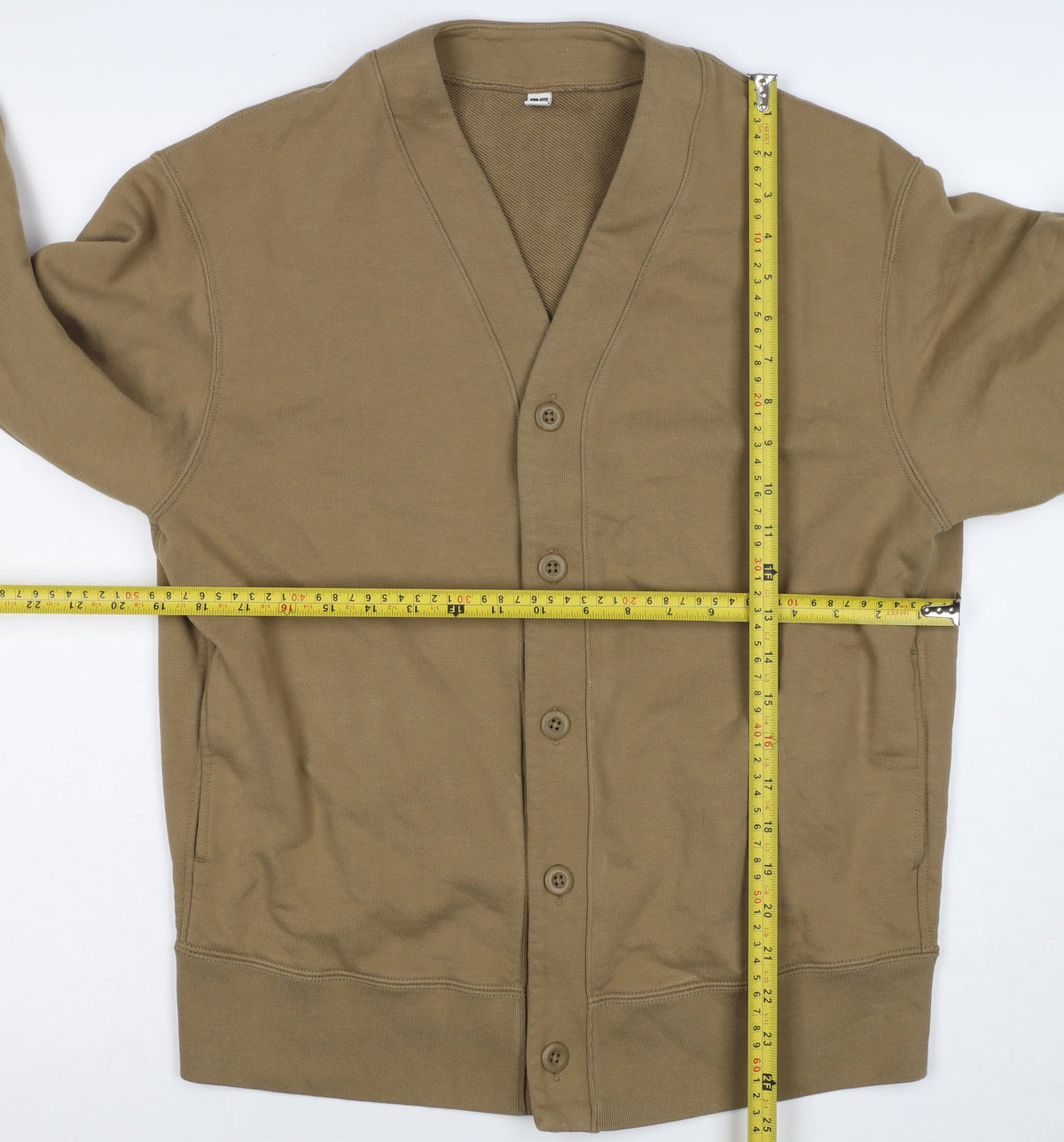 UNIQLO Men’s Brown M Button V-Neck Cardigan Sweatshirt Pockets