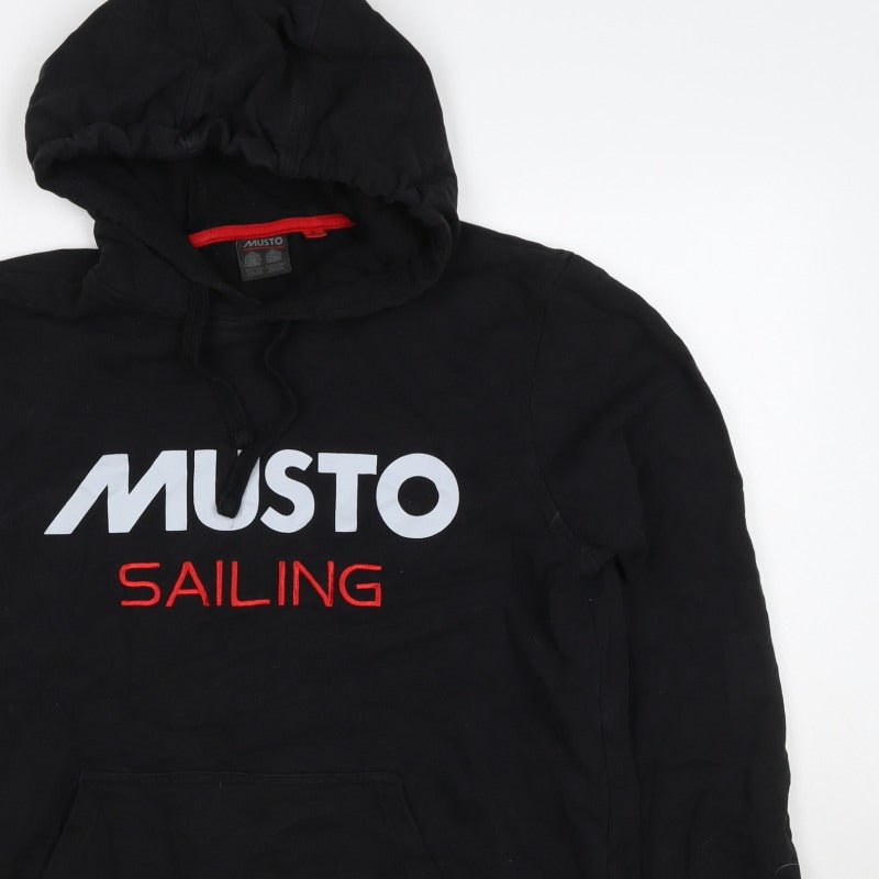 Musto Men’s Black M Pullover Hoodie Sailing Logo Nautical Cotton
