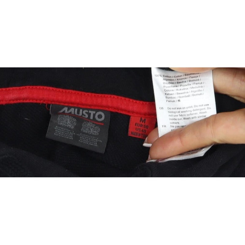 Musto Men’s Black M Pullover Hoodie Sailing Logo Nautical Cotton