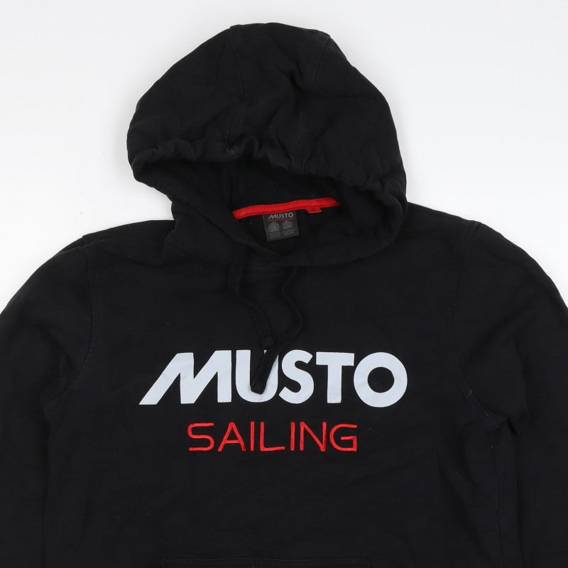 Musto Men’s Black M Pullover Hoodie Sailing Logo Nautical Cotton