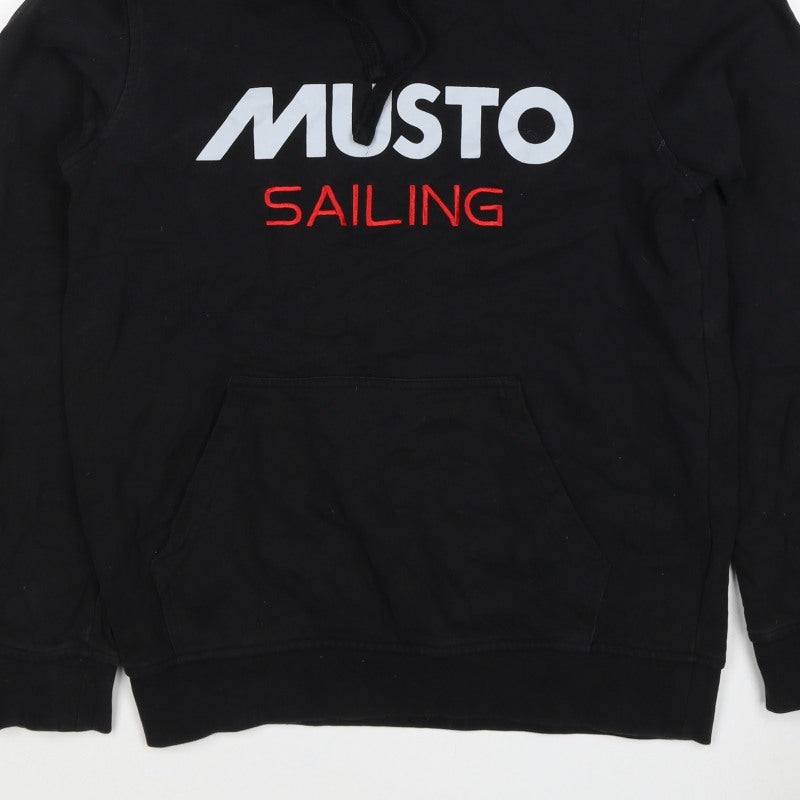Musto Men’s Black M Pullover Hoodie Sailing Logo Nautical Cotton