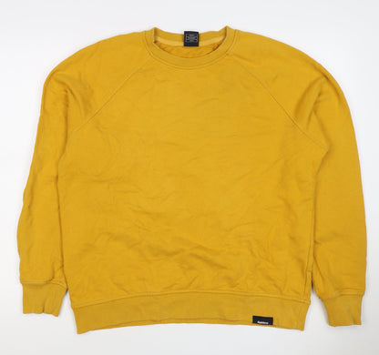 Finisterre Men’s Yellow L Crew Neck Pullover Cotton Sweatshirt