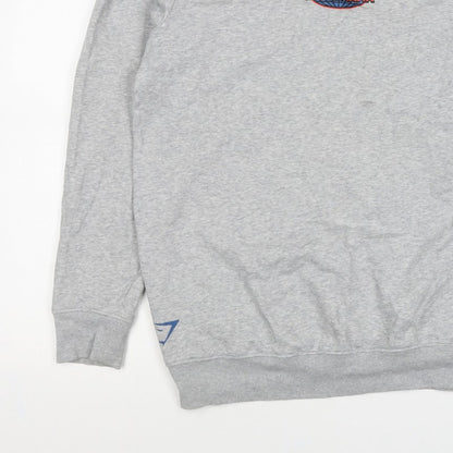 Gymshark Men Grey M Pullover Crew Neck Graphic Print Sweatshirt