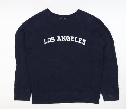 M&S Women’s Navy Los Angeles Cotton Raglan Sweatshirt UK 10