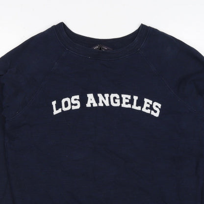 M&S Women’s Navy Los Angeles Cotton Raglan Sweatshirt UK 10