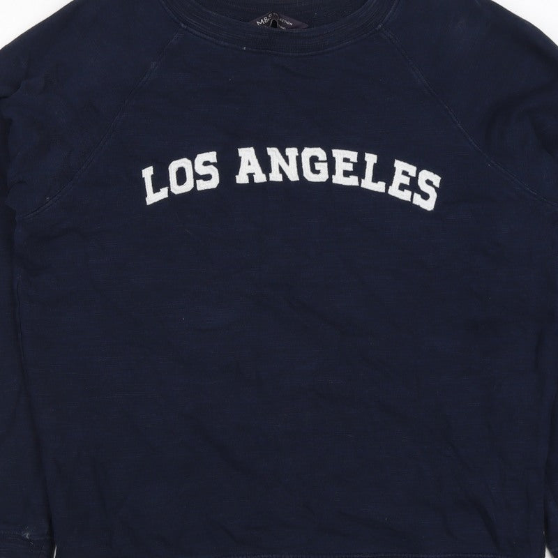 M&S Women’s Navy Los Angeles Cotton Raglan Sweatshirt UK 10