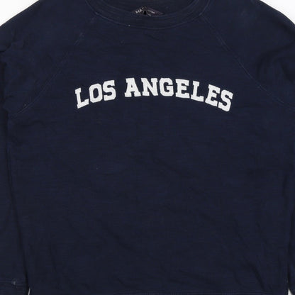 M&S Women’s Navy Los Angeles Cotton Raglan Sweatshirt UK 10