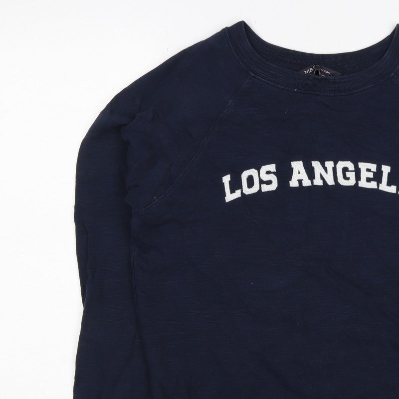 M&S Women’s Navy Los Angeles Cotton Raglan Sweatshirt UK 10
