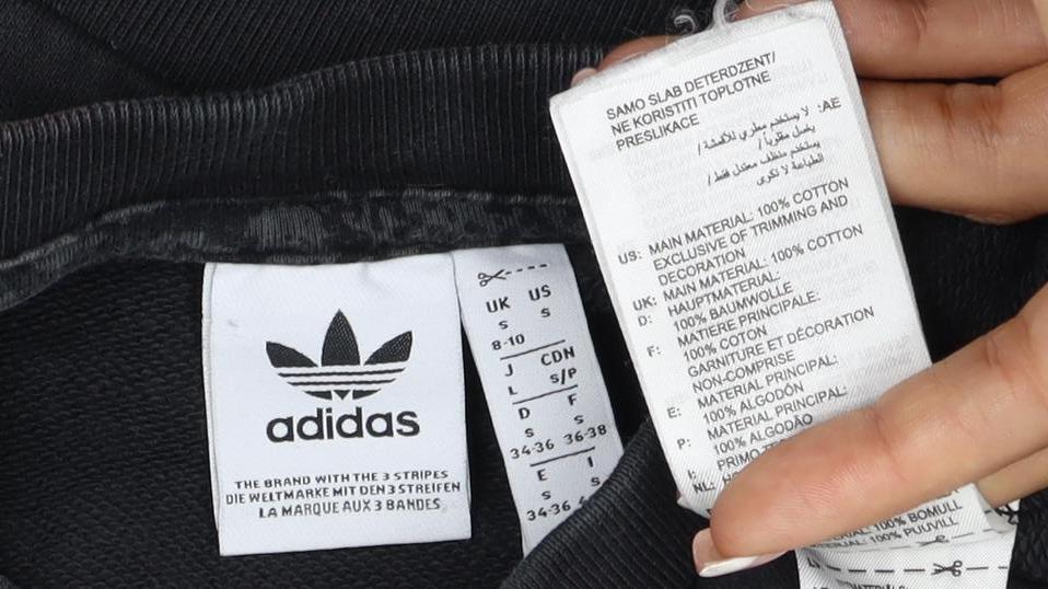 adidas Girls Black 9-10 Years Pullover Sweatshirt Trefoil Logo