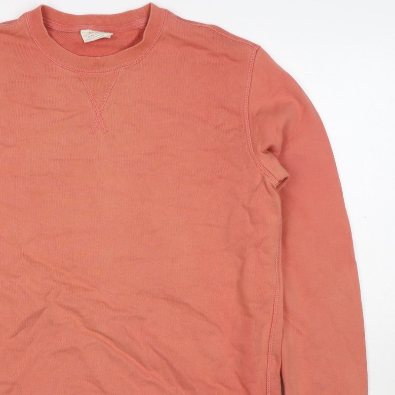 Marks and Spencer Men Orange M Pure Cotton Crew Neck Pullover Sweatshirt