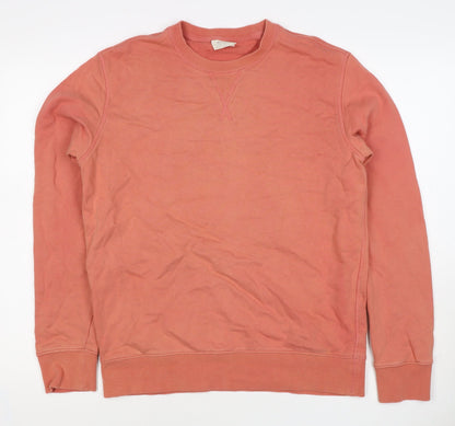 Marks and Spencer Men Orange M Pure Cotton Crew Neck Pullover Sweatshirt