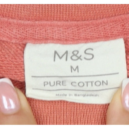 Marks and Spencer Men Orange M Pure Cotton Crew Neck Pullover Sweatshirt