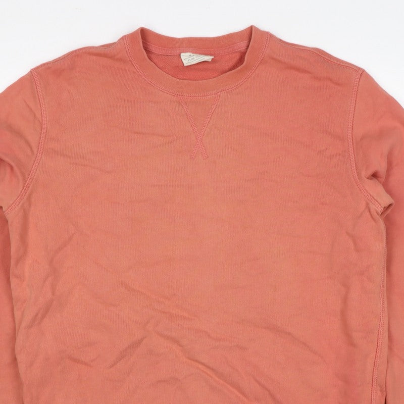 Marks and Spencer Men Orange M Pure Cotton Crew Neck Pullover Sweatshirt