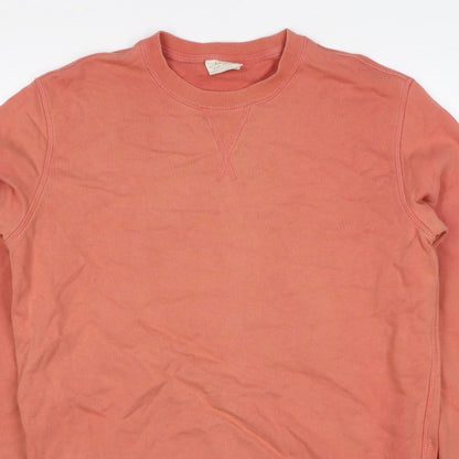 Marks and Spencer Men Orange M Pure Cotton Crew Neck Pullover Sweatshirt