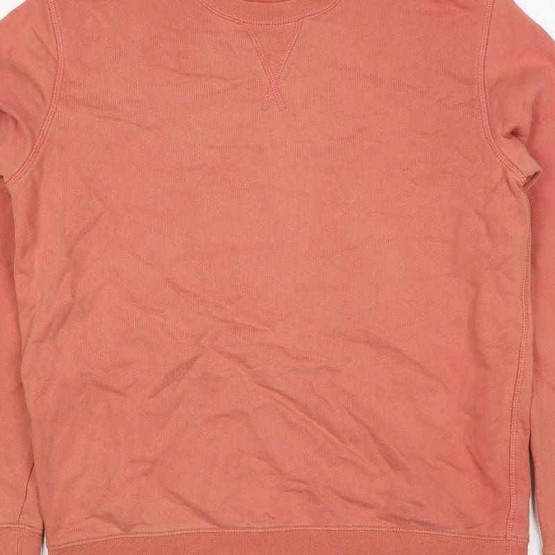 Marks and Spencer Men Orange M Pure Cotton Crew Neck Pullover Sweatshirt