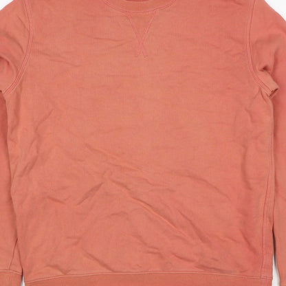 Marks and Spencer Men Orange M Pure Cotton Crew Neck Pullover Sweatshirt