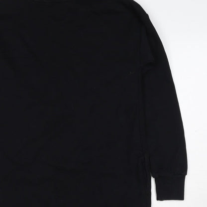 Next Women’s Black XS Jumper Dress Long Sleeve Crew Neck Side Slit
