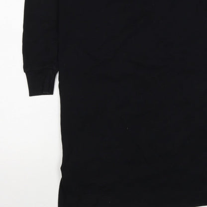 Next Women’s Black XS Jumper Dress Long Sleeve Crew Neck Side Slit