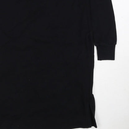 Next Women’s Black XS Jumper Dress Long Sleeve Crew Neck Side Slit