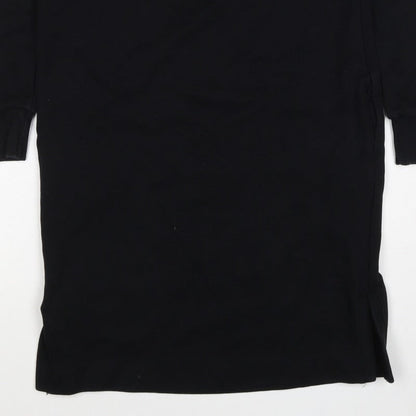 Next Women’s Black XS Jumper Dress Long Sleeve Crew Neck Side Slit