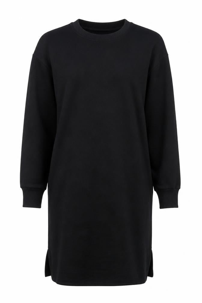 Next Women’s Black XS Jumper Dress Long Sleeve Crew Neck Side Slit
