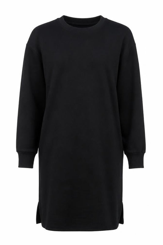 Next Women’s Black XS Jumper Dress Long Sleeve Crew Neck Side Slit