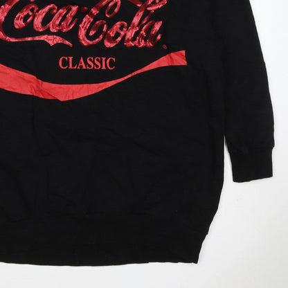 Coca-Cola Women’s Black L Classic Sequin Logo Pullover Sweatshirt