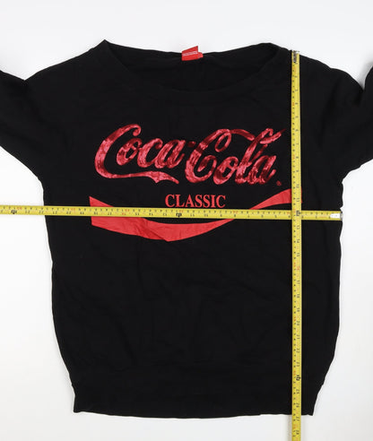 Coca-Cola Women’s Black L Classic Sequin Logo Pullover Sweatshirt