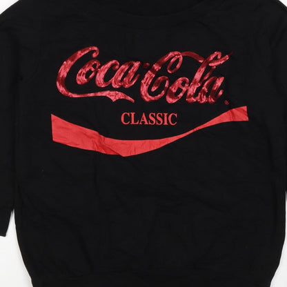 Coca-Cola Women’s Black L Classic Sequin Logo Pullover Sweatshirt